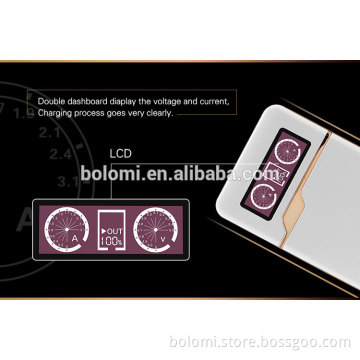 digital screen power bank 10000mah dual usb port voltage current show display mobile charger for cell phone smart phone